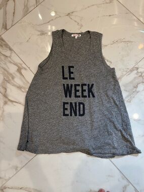 Sundry Heather Gray V-Neck Knit Top